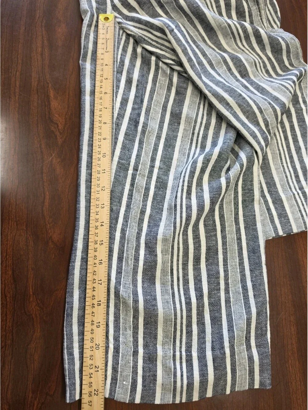 Banana Republic XS Striped Linen Blend Wide Leg Crop Pants Coastal Grandma Boho